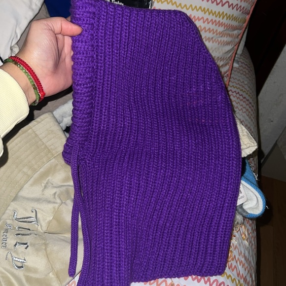 ASYOU chunky rib balaclava in purple - Picture 3 of 4